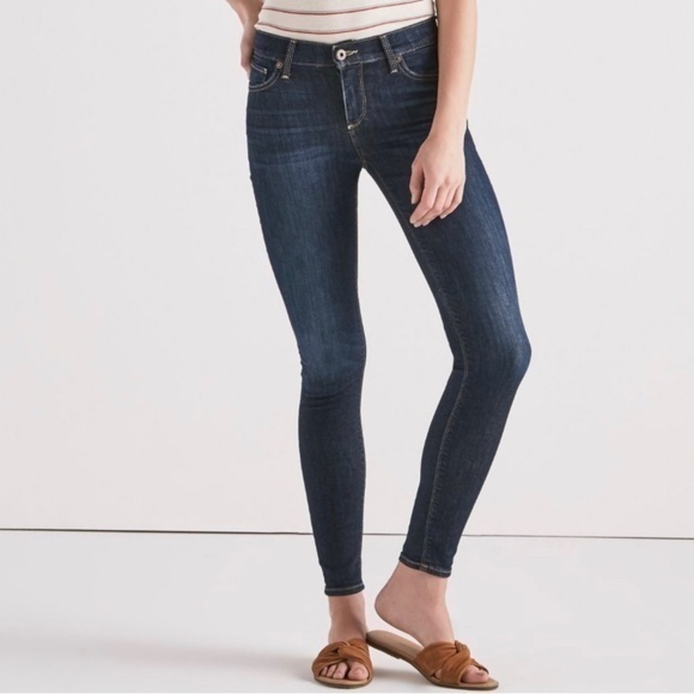 Lucky Brand Mid Rise Brooke Legging Indigo Land Jean Size 00 / 24 Dark Wash